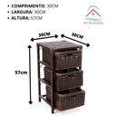 Ver imagem 5 de Gaveteiro Fibra Sintética 3 Gavetas 30x30x57 Marrom Argila