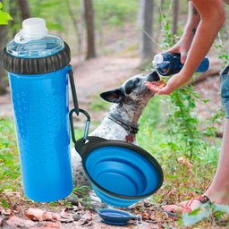 Garrafa Dispenser para Pets 3 em 1 com Bebedouro Portátil - Azul - 2