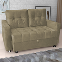 Ver imagem 1 de Sofá Cama Renoir 2 Lugares Veludo Turkey Cappuccino