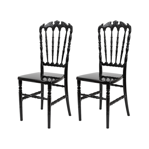 Kit 2 Cadeiras Royal Pretas em Polipropileno Reforçado 180kg para Sala de Jantar e Eventos
