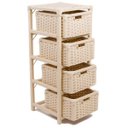 Ver imagem 3 de Gaveteiro Fibra Sintética 4 Gavetas 30x30x75 Bege