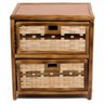 Gaveteiro Mesa de Cabeceira Bambu 2 Gavetas 44x32x45 - 1
