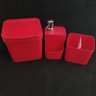 Kit Escorredor Louça Talheres Porta Detergente E Lixeira Ou Vermelho - 3