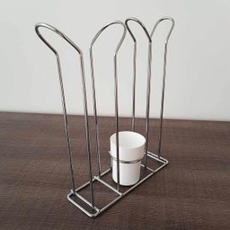 Suporte Copo Descartável 50 80ml e 180 200ml Porta Copos Colheres Cafe Organizador Branco - 6