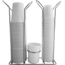 Ver imagem 3 de Suporte Copo Descartável 50 80ml e 180 200ml Porta Copos Colheres Cafe Organizador Branco