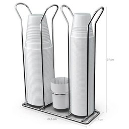 Suporte Copo Descartável 50 80ml e 180 200ml Porta Copos Colheres Cafe Organizador Branco - 5