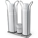 Ver imagem 1 de Suporte Copo Descartável 50 80ml e 180 200ml Porta Copos Colheres Cafe Organizador Branco