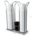 Ver imagem 5 de Suporte Copo Descartável 50 80ml e 180 200ml Porta Copos Colheres Cafe Organizador Preto