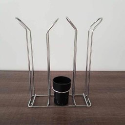 Suporte Copo Descartável 50 80ml e 180 200ml Porta Copos Colheres Cafe Organizador Preto - 4