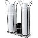 Ver imagem 1 de Suporte Copo Descartável 50 80ml e 180 200ml Porta Copos Colheres Cafe Organizador Preto