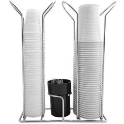 Suporte Copo Descartável 50 80ml e 180 200ml Porta Copos Colheres Cafe Organizador Preto - 3