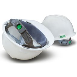 Capacete MSA V Gard Branco Aba Frontal Suspensão Push Key e Jugular Classe B CA 498 - 2 Capacete MSA V Gard Branco Aba Frontal Suspensão Push Key e Jugular Classe B CA 498 - 2