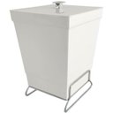 Ver imagem 1 de Lixeira Para Banheiro Plástica 6,5l Cesto De Lixo Com Tampa Branca