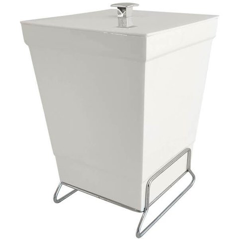 Lixeira Para Banheiro Plástica 6,5l Cesto De Lixo Com Tampa Branca