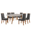 Ver imagem 2 de Mesa de Jantar Copper 180cm Tampo MDF Vidro Canto Copo com 6 Cadeiras Carolina