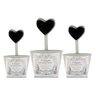 Jogo com 3 Vasos Coração em Metal - 1