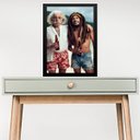 Ver imagem 1 de Quadro Einstein com Bob Marley 24x18cm - com Vidro:moldura Branca