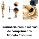 Ver imagem 5 de Luminária Pendente de Corda Rústica 2 Metros Vintage