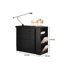 Ver imagem 6 de Escrivaninha Mesa Escritório em L Retrátil com Cômoda Módulos e Complementos 3 Gavetas 91,3cm Preto