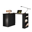 Ver imagem 3 de Escrivaninha Mesa Escritório em L Retrátil com Cômoda Módulos e Complementos 3 Gavetas 91,3cm Pr