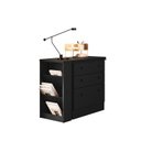 Ver imagem 5 de Escrivaninha Mesa Escritório em L Retrátil com Cômoda Módulos e Complementos 3 Gavetas 91,3cm Preto