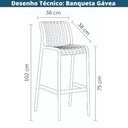 Ver imagem 3 de Kit 2 Banquetas Área Externa Gávea Floripa Rivatti em Polipropileno Preto com Proteção Uv