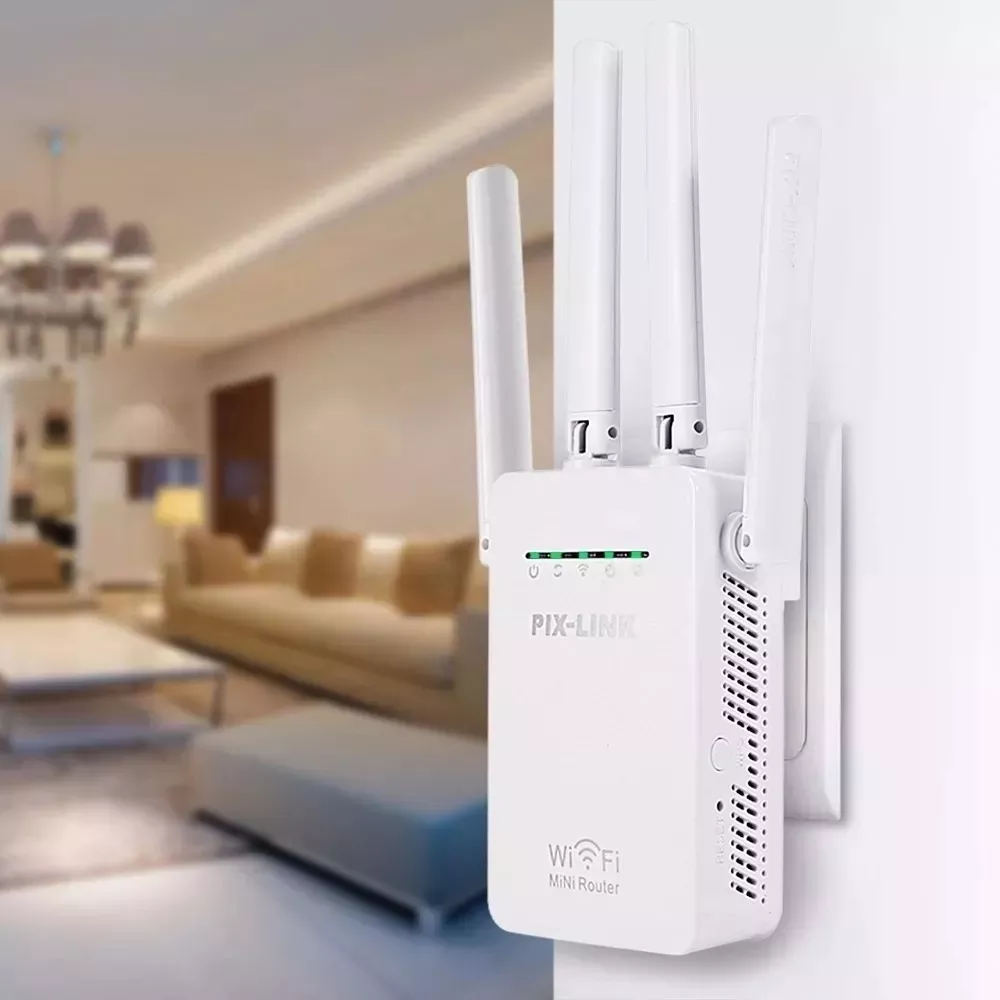 Repetidor Roteador de Sinal Wi-Fi Wireless 4 Antenas 300mbps 50 Metros Pix Link LV-WR09 - 3
