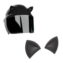 Orelha de Gato para Capacete - Estilo Divertido-moto/decoração/capacete/divertido/suporte-preto - 1