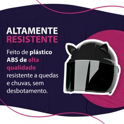 Orelha de Gato para Capacete - Estilo Divertido-moto/decoração/capacete/divertido/suporte-preto - 4