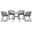 Ver imagem 1 de Mesa com 4 Cadeiras e Noronha Estofado 9 Trama Original Prata