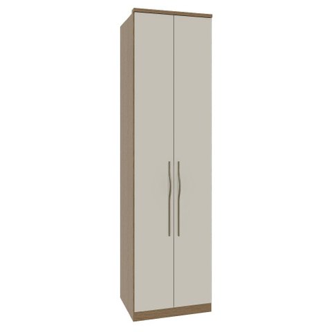Guarda Roupa Modulado 02 Portas com Prateleiras 234cm Setiba - Carvalho/Palha