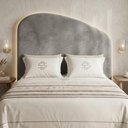 Ver mais imagens de Cabeceira Cama Box Queen Colli 160cm Estofada Orgânica Moderna Suede Cinza - Desk Design