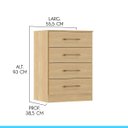 Ver imagem 3 de Cômoda Pequena 4 Gavetas 55x93cm Mdp Carvalho 2007 Menu Móveis