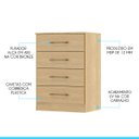 Ver imagem 4 de Cômoda Pequena 4 Gavetas 55x93cm Mdp Carvalho 2007 Menu Móveis