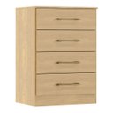 Ver imagem 2 de Cômoda Pequena 4 Gavetas 55x93cm Mdp Carvalho 2007 Menu Móveis