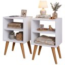 Ver imagem 4 de Kit Mesa de Cabeceira com 2 Nichos e Pés Palito Estilo Escandinavo para Quarto Moderno