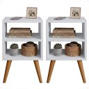 Ver imagem 3 de Kit Mesa de Cabeceira com 2 Nichos e Pés Palito Estilo Escandinavo para Quarto Moderno