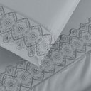 Ver imagem 3 de Jogo Cama Lençol Divino Lese Casal 4 Peças - Grafite Casa Show Enxovais