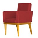 Ver imagem 2 de Kit 2 Poltronas Bella Luxo Base de Madeira Maciça Recepção - Veludo Vermelho