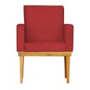 Ver imagem 1 de Kit 2 Poltronas Bella Luxo Base de Madeira Maciça Recepção - Veludo Vermelho