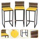Ver imagem 1 de Kit 3 Banquetas Quadrada Junco Cappuccino para Balcão Ilha Cozinha Área Gourmet Bancada Piscina Bar
