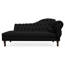 Ver imagem 1 de Recamier Divã Cancun 140cm com Capitonê - Esquerda Suede - Ecotec Decor:Preto