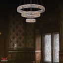 Ver imagem 3 de Lustre Pendente Anel Alliance triplo em Cristal com LED em 3 tonalidades 90w Bivolt