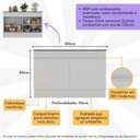 Ver imagem 2 de Balcão Cozinha Gabinete Pia 120cm 2 Portas com Rodapé Veneza Multimóveis Mp2239 Branco