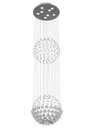 Ver imagem 1 de Lustre de Cristal Legitimo Globo Duplo 40cm Pé Direito Duplo Vão de Escada Sala Alta G240 - 1,20 M