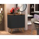 Ver imagem 1 de Aparador 2 Portas Buffet Cava Pés Palito Preto / Nature - Comprar Moveis em Casa