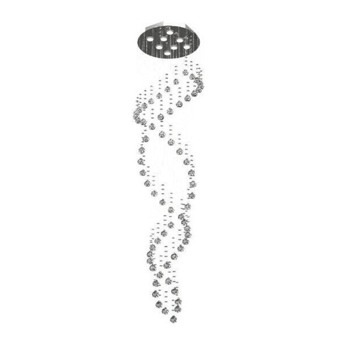Lustre de Cristal Legitimo DNA 42cm Pé Direito Duplo Vão de Escada Sala Alta DNA42 - 2,00 M