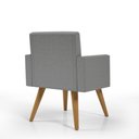 Ver imagem 4 de Kit 8 Poltronas Decorativa Cadeira Escritório Recepção Linho Cor:Linho Grafite