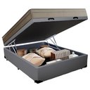 Ver imagem 6 de Cama Box Baú Casal Sintético + Colchão de Molas Ensacadas Portobel Ipanema - 138x188x66cm Cor:cinza