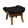 Kit Poltrona + Puff Costela Decoração Descanso Suede Preto - 5
